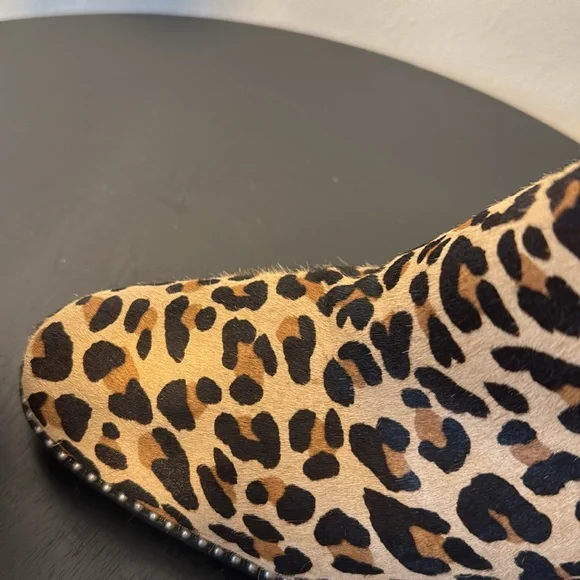 Coach Drea Bead Chain Leopord Print Genuine Calf Hair Leather Booties - Picture 9 of 13